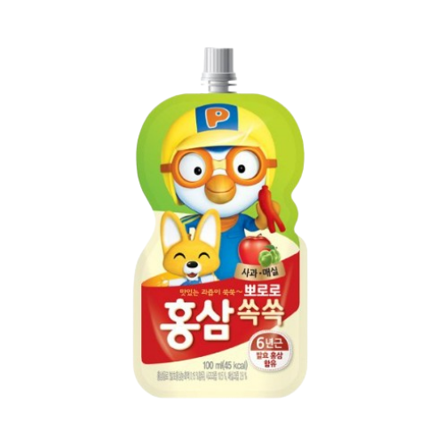 Pororo Red Ginseng for Kids - Apple & Plum 100ml*10/4