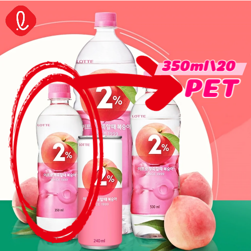 Lotte Near Water (2% Peach) 350ml*20