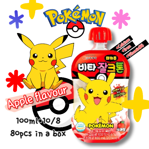 Pokemon VITA Drink - PIKACHU(Apple flavour) 100ml*10/8
