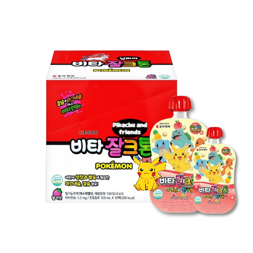 Pokemon VITA Drink - PIKACHU AND FRIENDS(Apple+Pineapple flavour) 100ml*10/8