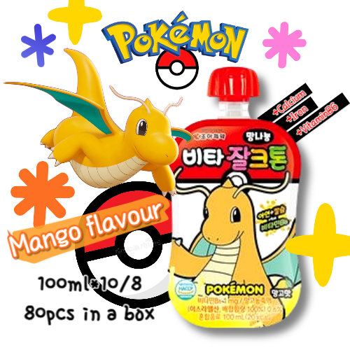 Pokemon VITA Drink - DRAGONITE(Mango flavour) 100ml*10/8