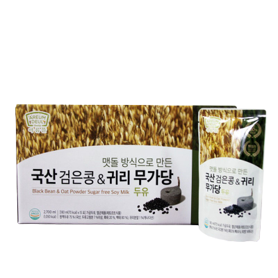 Areumdeul_Black bean and Oat powder SUGAR FREE Soy milk (180ml*15)*3