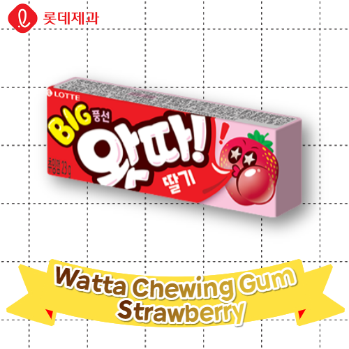 Lotte Snack_Watta Chewing Gum Strawberry 23g*16